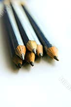 Pencils on a white background