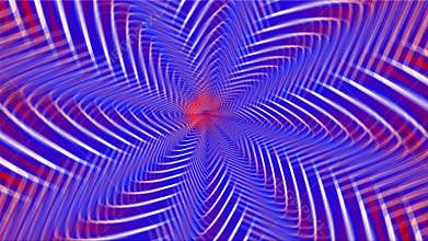 Red White and Blue Abstract Star Swirl 4K Loop