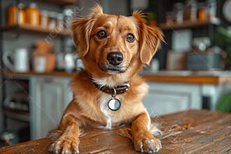 Veterinarians examining dog s heart in modern veterinary clinic for treatment and vaccination