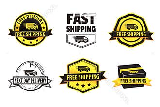 Yellow Free Shipping Badges
