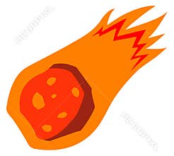 Falling meteorite color icon. Space disaster symbol