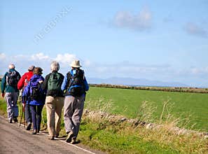 Senior Citizens Walking.