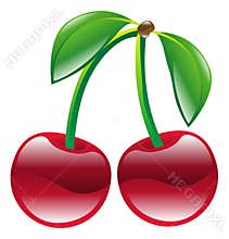 Illustration of cherry fruit icon clipart