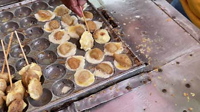 Cilor Tusuk or Pentol Korea Telur Gulung is a typical Indonesian snack