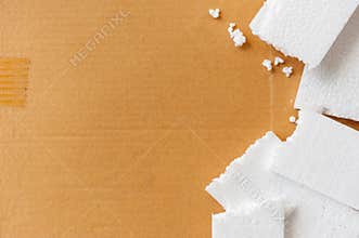 White polystyrene foam, material for packaging or craft applications