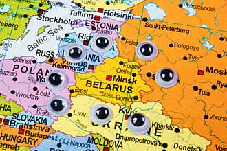 Map, political, countries, borders, cartography, artificial eyes