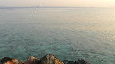 landscape with calm sea at dawn