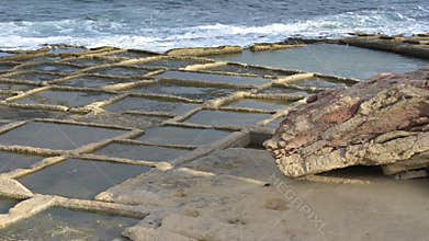Salinas. Salt Pans or salters in Marsaskala, Malta
