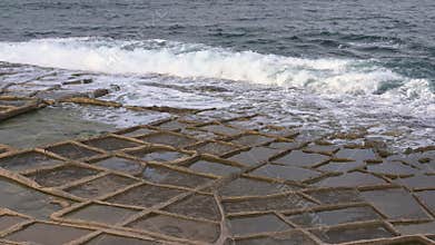 Salinas. Salt Pans or salters in Marsaskala, Malta