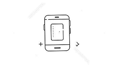 Black and white smartphone outline drawing