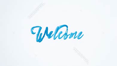 Clean white background with the word \"Welcome\" in blue cursive font. video