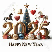 Happy new year 2025 celebration card