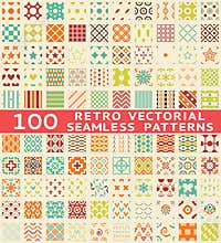Retro different vector seamless patterns (with