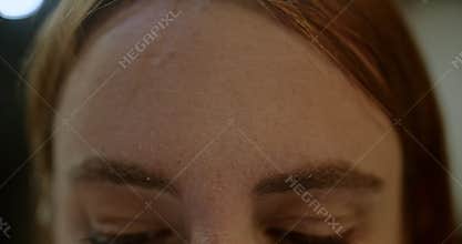 Close Up of Woman&#x27;s Forehead and Eyes
