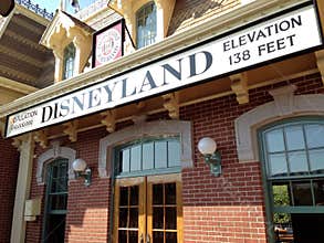 Sign at railroad in Disneyland