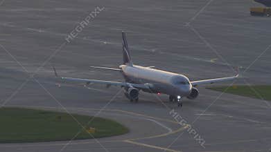 Aircraft Airbus A321 of Aeroflot taxiing