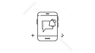 Smartphone notification alert with bell and exclamation mark.