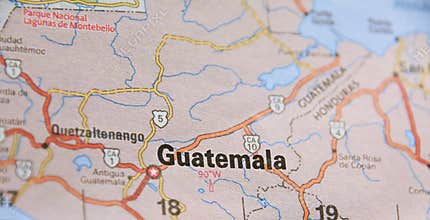Map Image of Guatemala South America