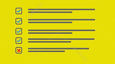 Marking checkbox with check and cross. To do list clipboard Paper sheet checklist Green Screen animation. Notebook list for