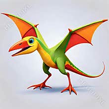 pterodactyl dinosaur bird animation isolated