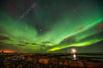 Aurora Borealis over Gróttuviti