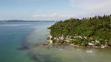 Philippine Paradise: Aerial Drone Views of Stunning Sunsets, Sunrises, and Tropical Beaches with Palm Trees