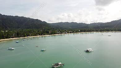 Philippine Paradise: Aerial Drone Views of Stunning Sunsets, Sunrises, and Tropical Beaches with Palm Trees