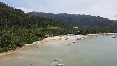 Philippine Paradise: Aerial Drone Views of Stunning Sunsets, Sunrises, and Tropical Beaches with Palm Trees