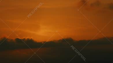 Fantastic Warm Sunrise And Over The Mountain. Range Of Mountain And Sunrise. Timelapse.