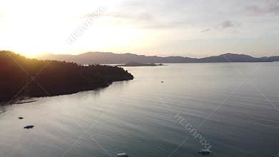 Philippine Paradise: Aerial Drone Views of Stunning Sunsets, Sunrises, and Tropical Beaches with Palm Trees