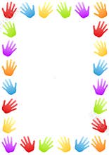 Colored Hands Border Frame