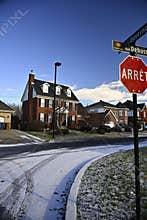 Beautiful House in Montreal in winter, Quebec Canada