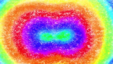 Hand drawn rainbow loop background with pixel texture of crayon. Repeating pattern with colors of spectrum. Bright