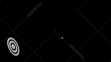 a flying dart in an isolated black back ground