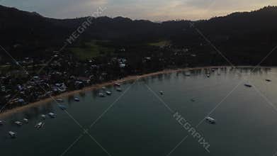 Philippine Paradise: Aerial Drone Views of Stunning Sunsets, Sunrises, and Tropical Beaches with Palm Trees