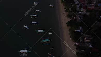 Philippine Paradise: Aerial Drone Views of Stunning Sunsets, Sunrises, and Tropical Beaches with Palm Trees