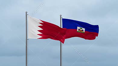Haiti and Bahrain flag