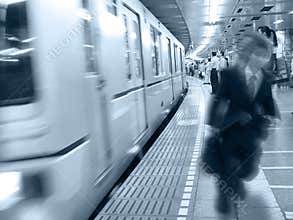 At the train station