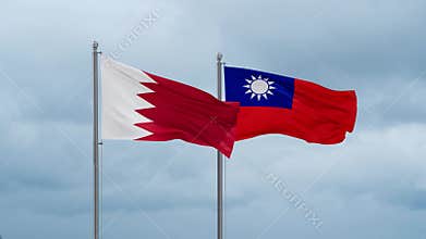 Taiwan and Bahrain flag