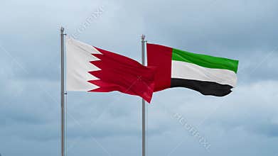 UAE and Bahrain flag