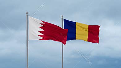 Chad and Bahrain flag