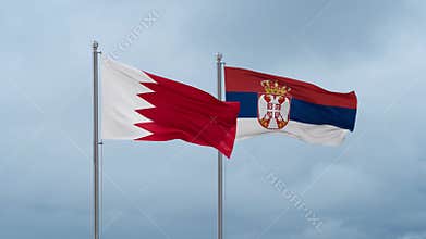 Serbia and Bahrain flag