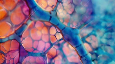 An abstract image of a microscopic view of the cell wall of a plant cell displaying the complex and organized structure