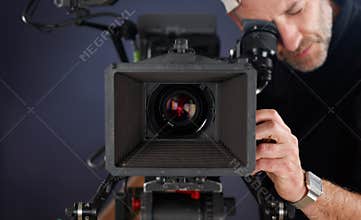 Cameraman working with a cinema camera