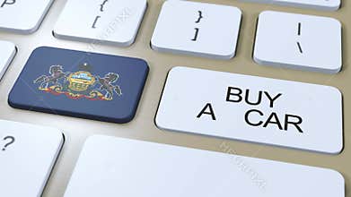 Pennsylvania State Flag with Buy a Car Button