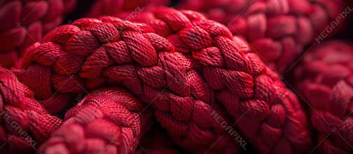 Vibrant Red Rope Close Up