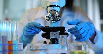 Microscopic analysis of new material using modern laboratory equipment