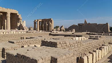 The Ramesseum is the memorial temple or mortuary temple of Pharaoh Ramesses II. It is located in the Theban necropolis