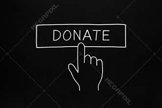 Hand Clicking Donate Button