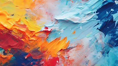 Vibrant colors in creative acrylic painting